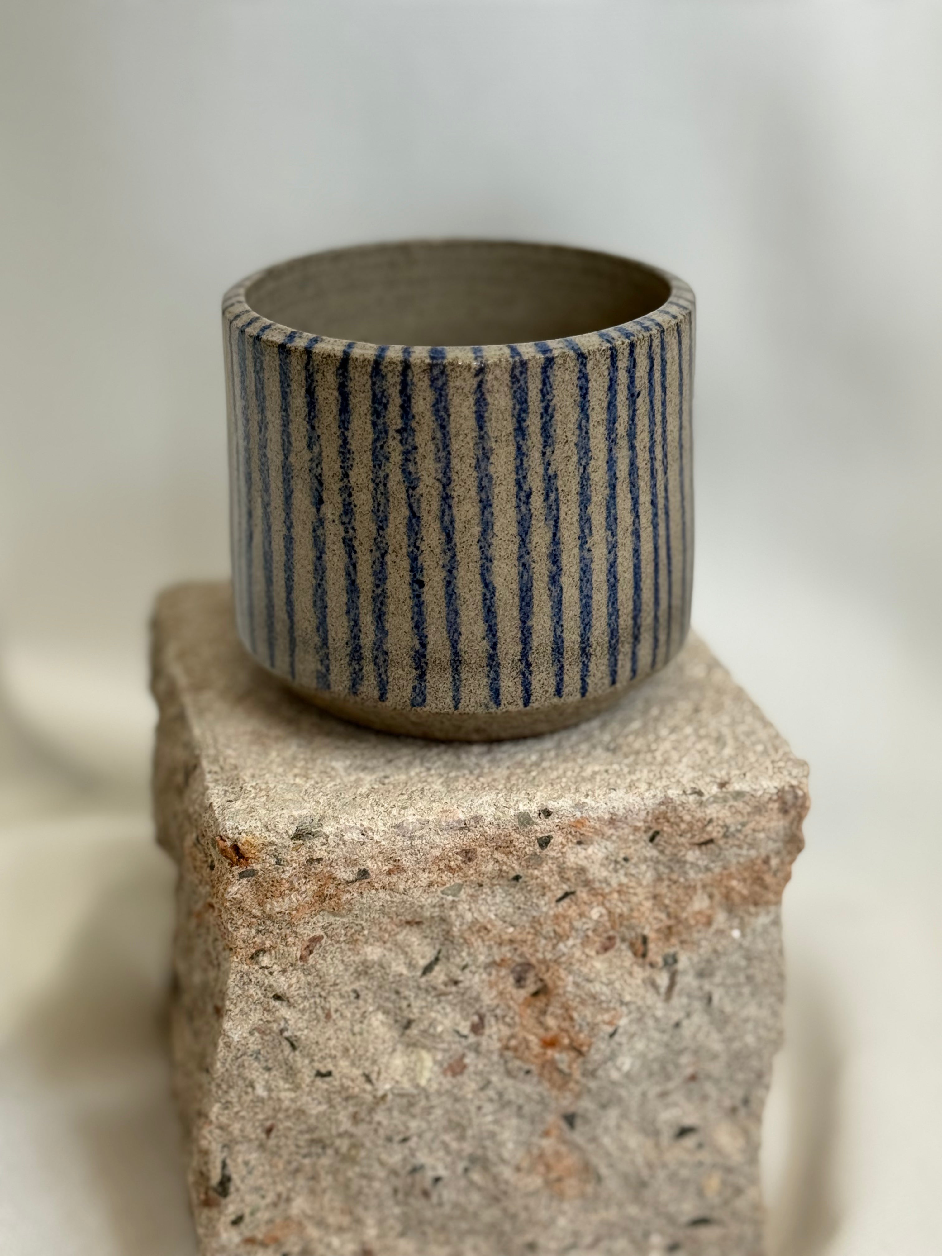 Blue on grey