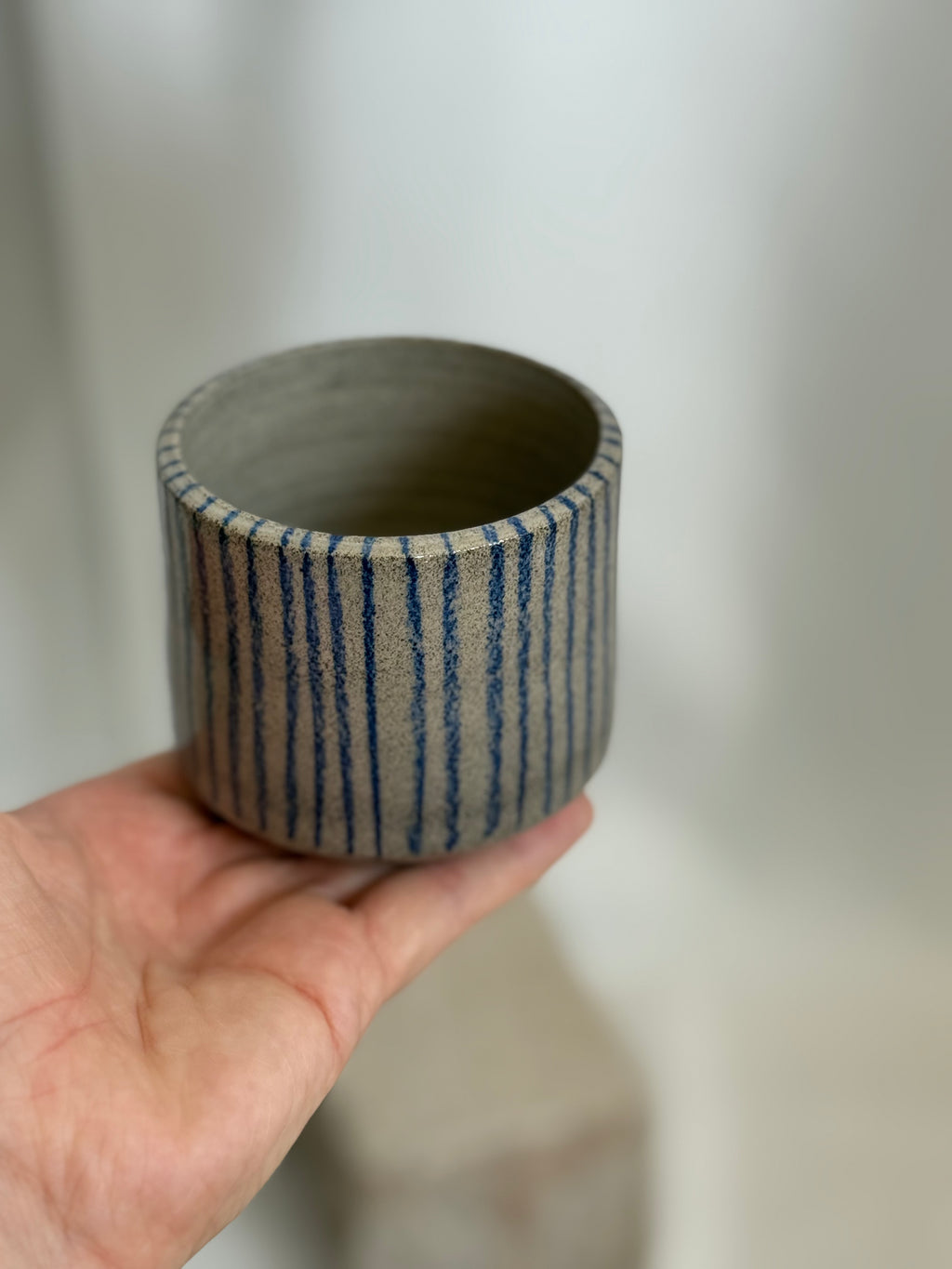 Blue on grey
