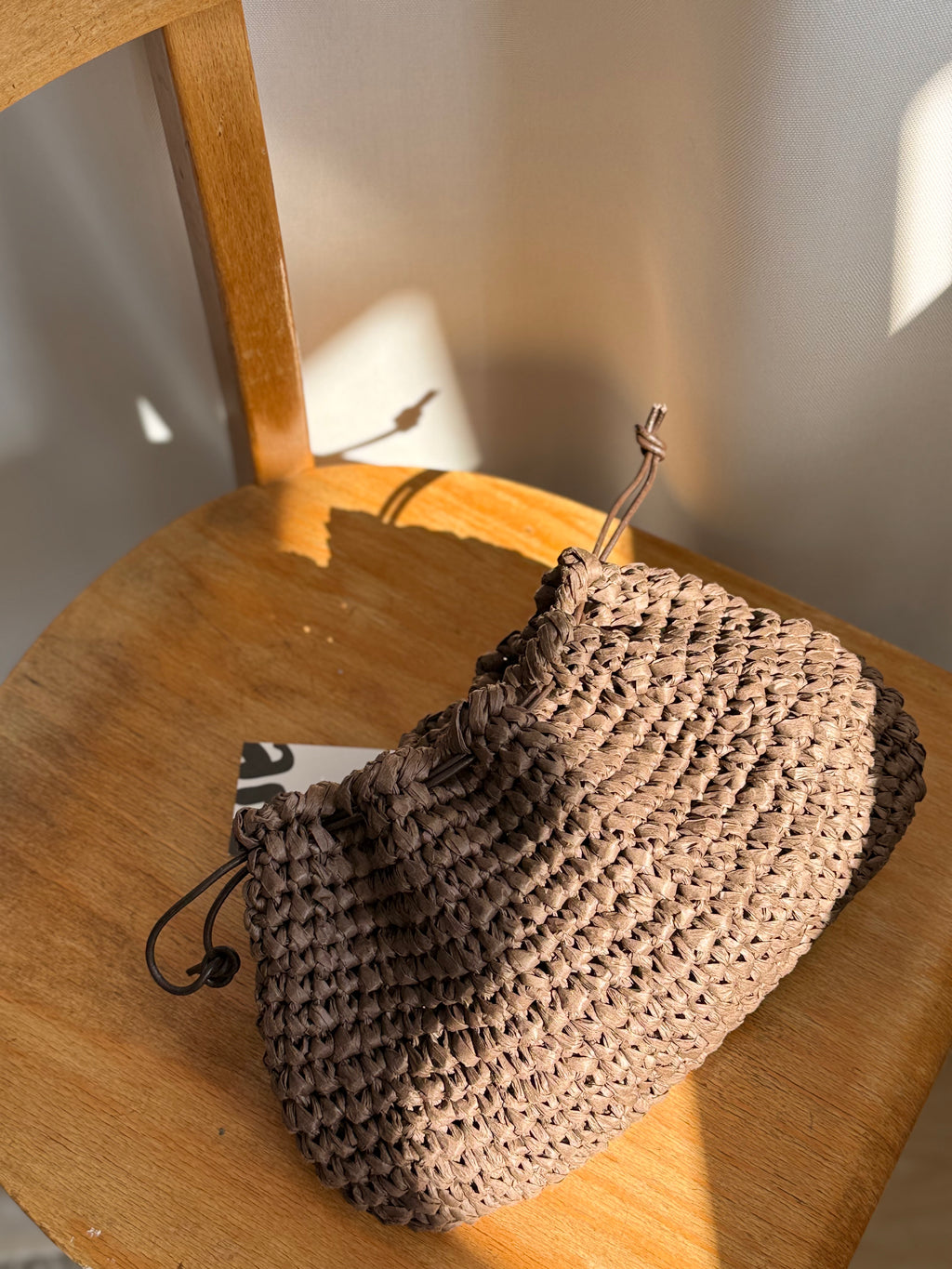 Arc Bags - The Raffia Pouch Chocolate