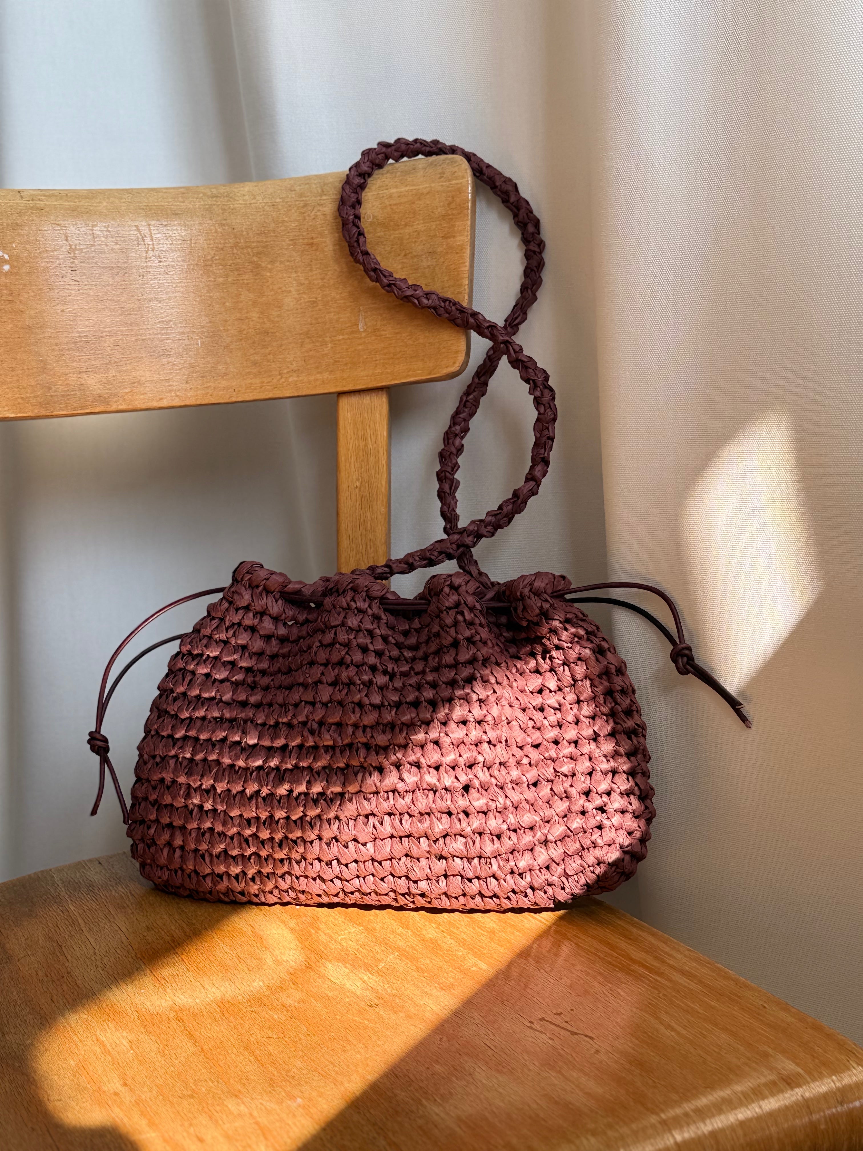 Arc Bags - The Raffia Pouch Bordeaux