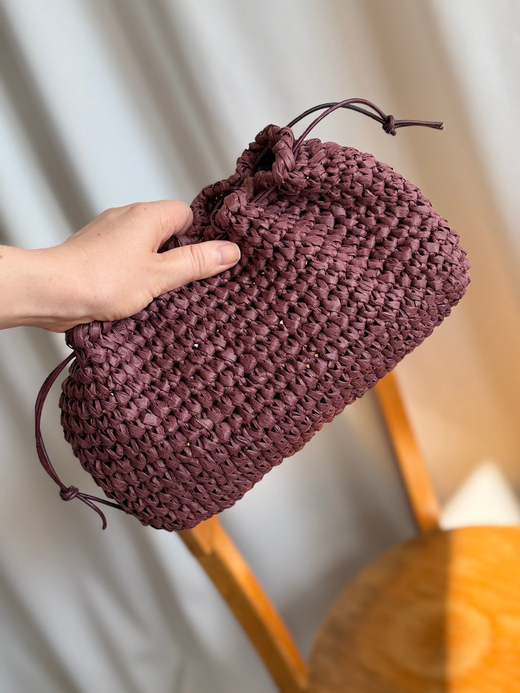 Arc Bags - The Raffia Pouch Bordeaux