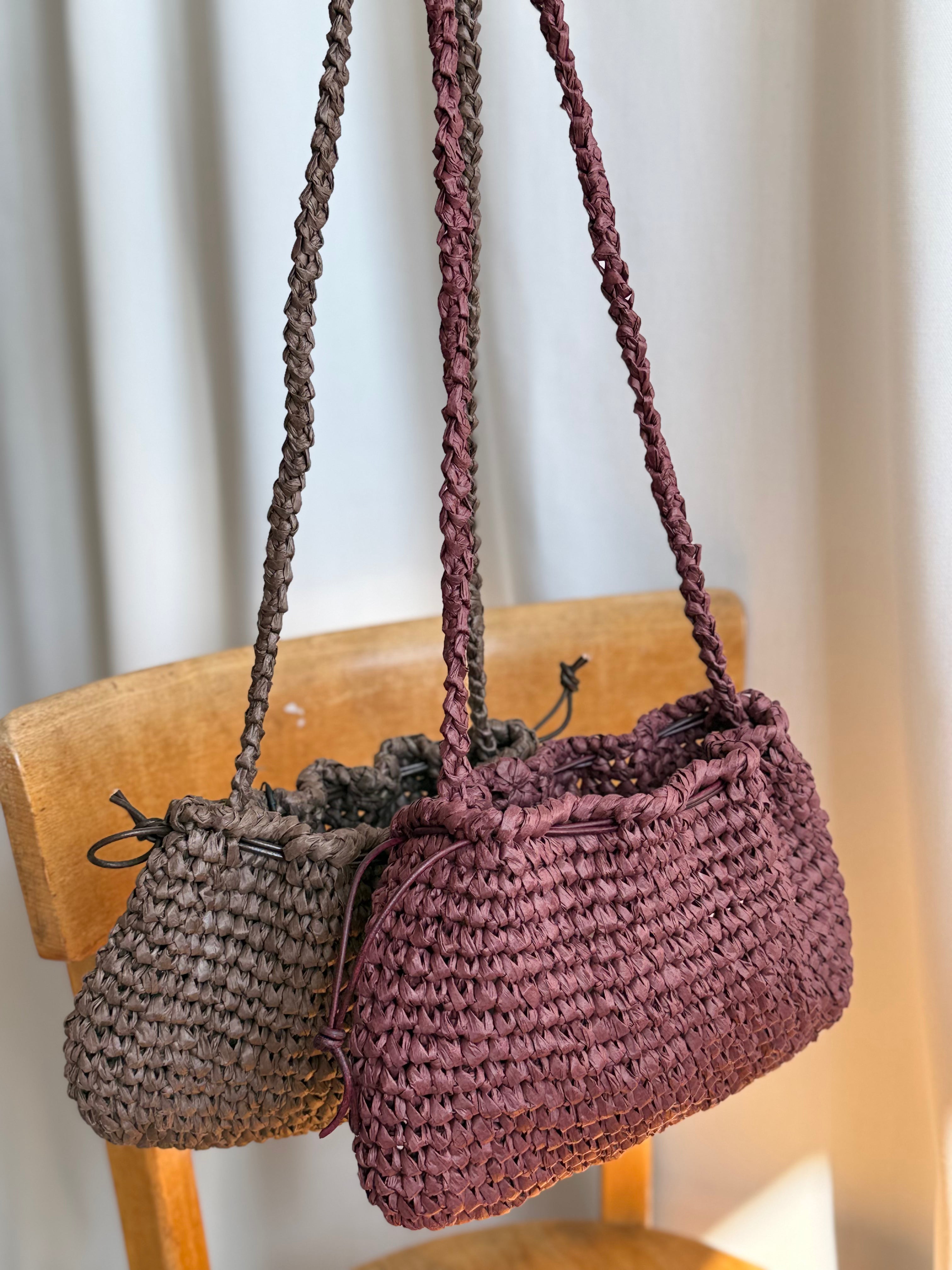 Arc Bags - The Raffia Pouch Chocolate