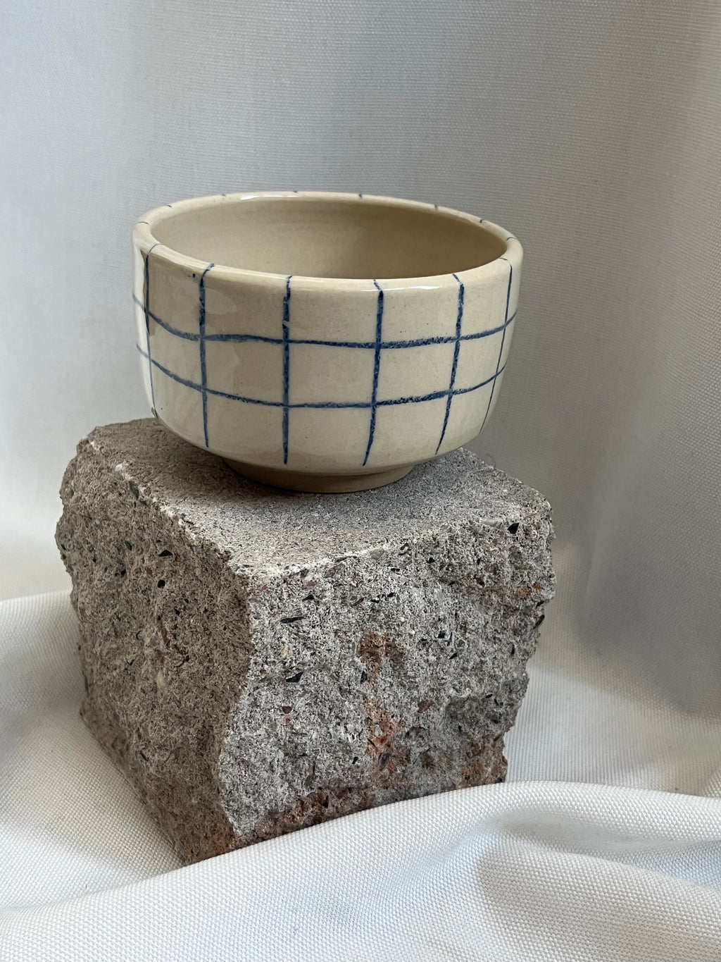 Becher Blau Kariert
