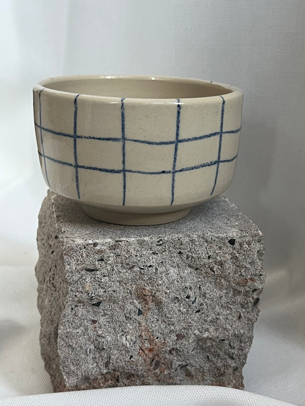 Becher Blau Kariert