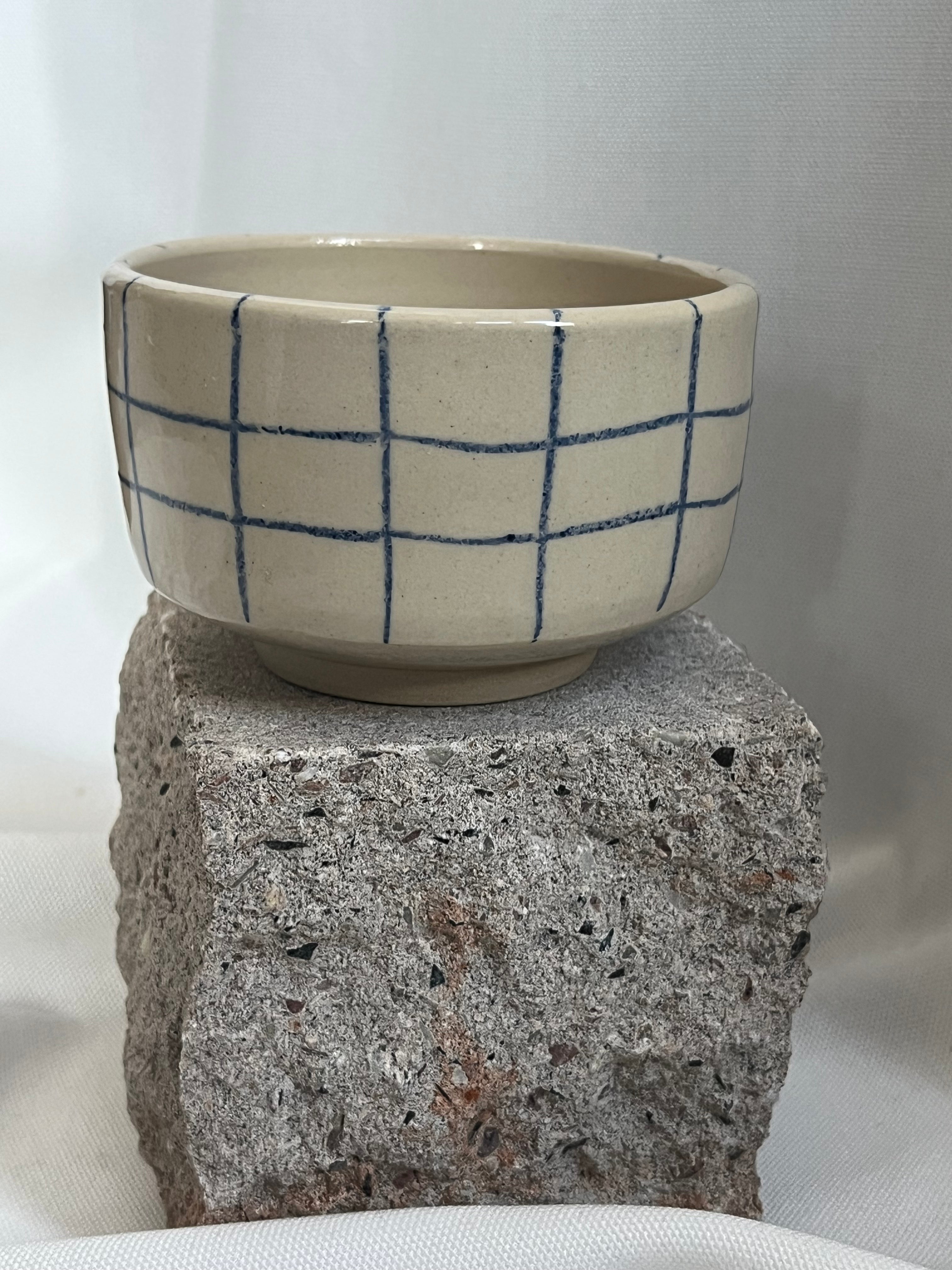 Becher Blau Kariert