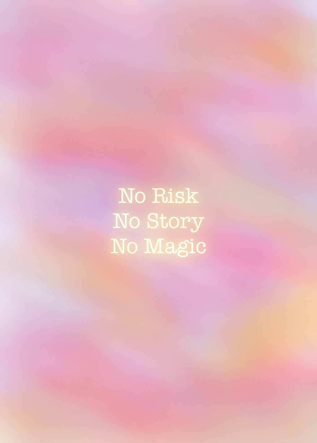 Handgemachte Grußkarte mit Aufschrift "No Risk. No Story. No Magic.", A6